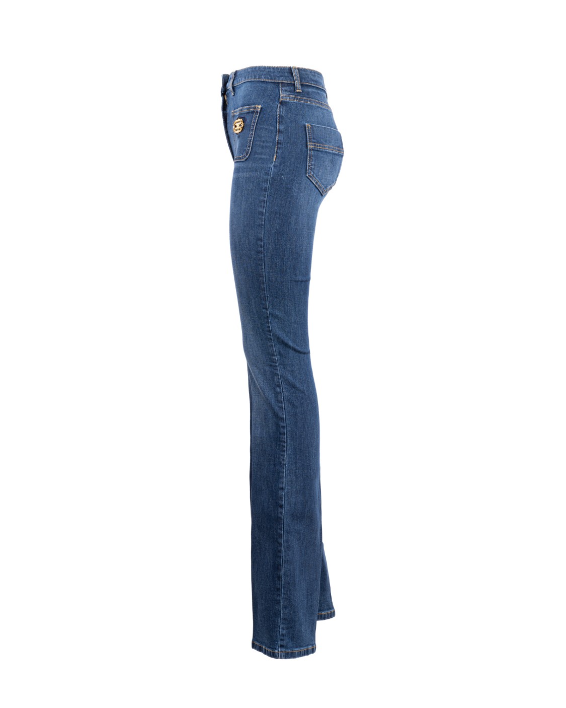 shop ELISABETTA FRANCHI Saldi Jeans: Elisabetta Franchi Jeans lungo a zampetta con toppe ricamate.
Denim stretch.
Vita regular.
Toppe ricamate con logo sul davanti.
Composizione: 99% Cotone 1% Elastane.
Made in Italy.. PJ51S26E2-104 number 9167748